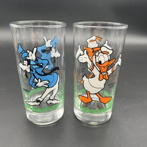 Vintage 1984 Disney 4 Glasses Hooks Drug Store Mickey Minnie Goofy Donald Duck - Picture 8 of 15